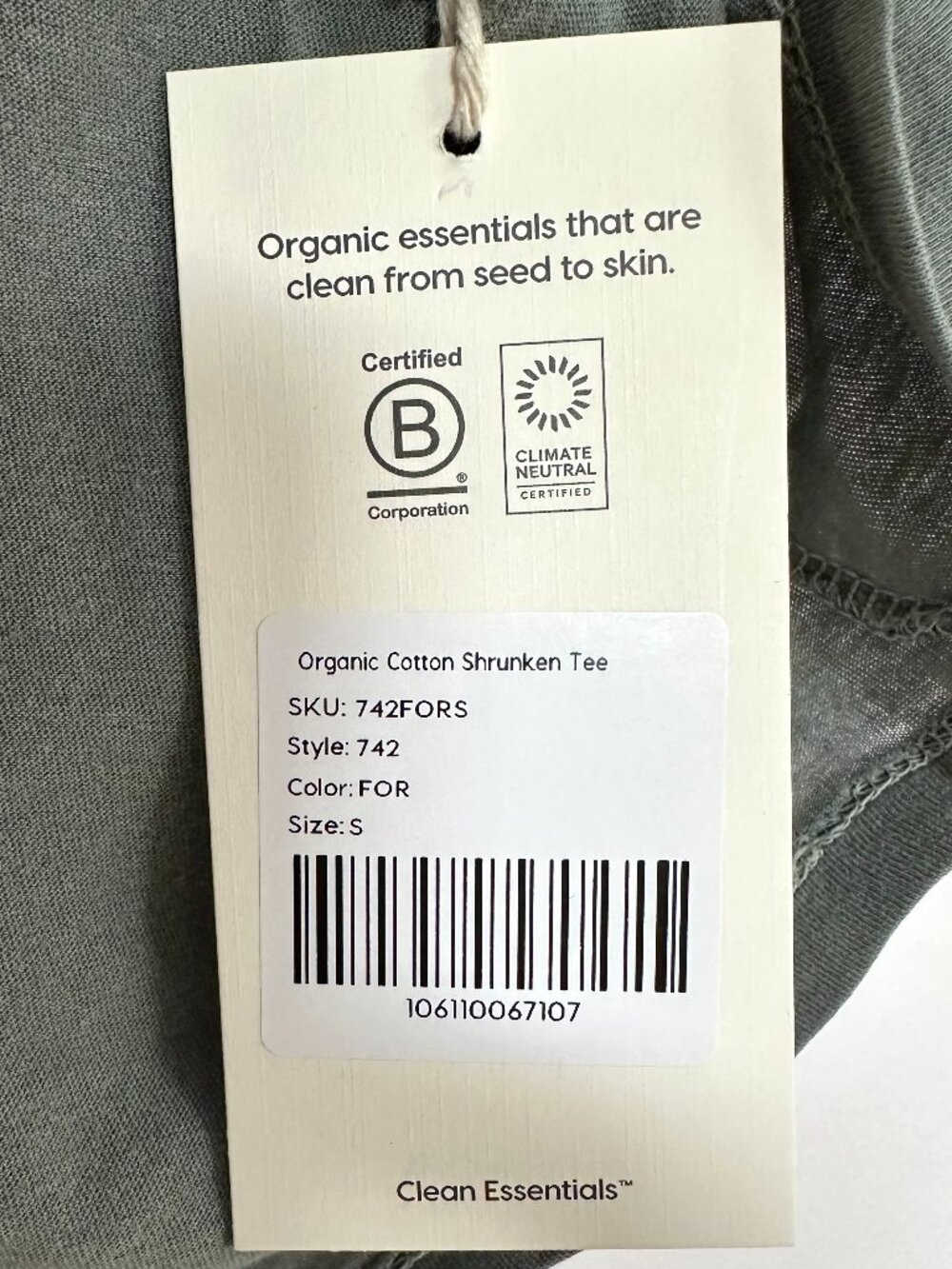 NWT Mate the Label Organic Cotton Shrunken Tee, Size Small - Picture 9 of 9
